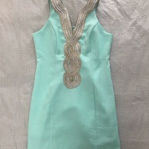 M mint pink lily shift dress